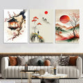 Abstract Wall Art Set of 3 Multicolor 8x11 Inches