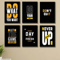 Motivational Wall Art Set 6Pcs 8x11 MDF Multicolor