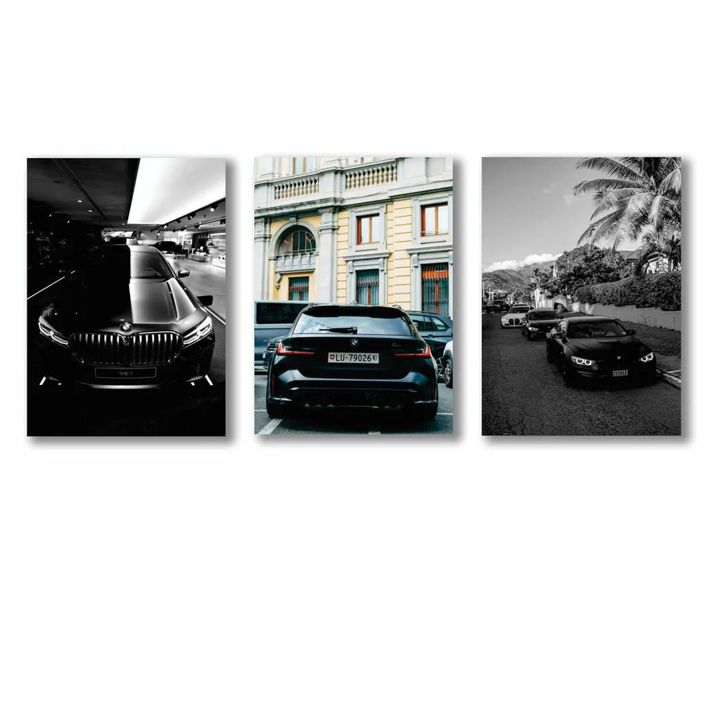 3 Pcs Cars Wall Art Set 8x11 MDF Multicolor
