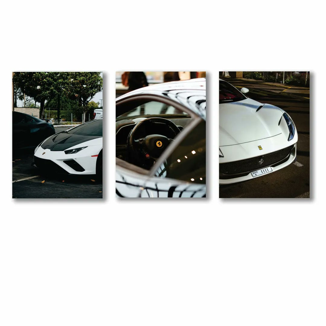 3 Pcs Cars Wall Art Set 8x11 MDF Multicolor