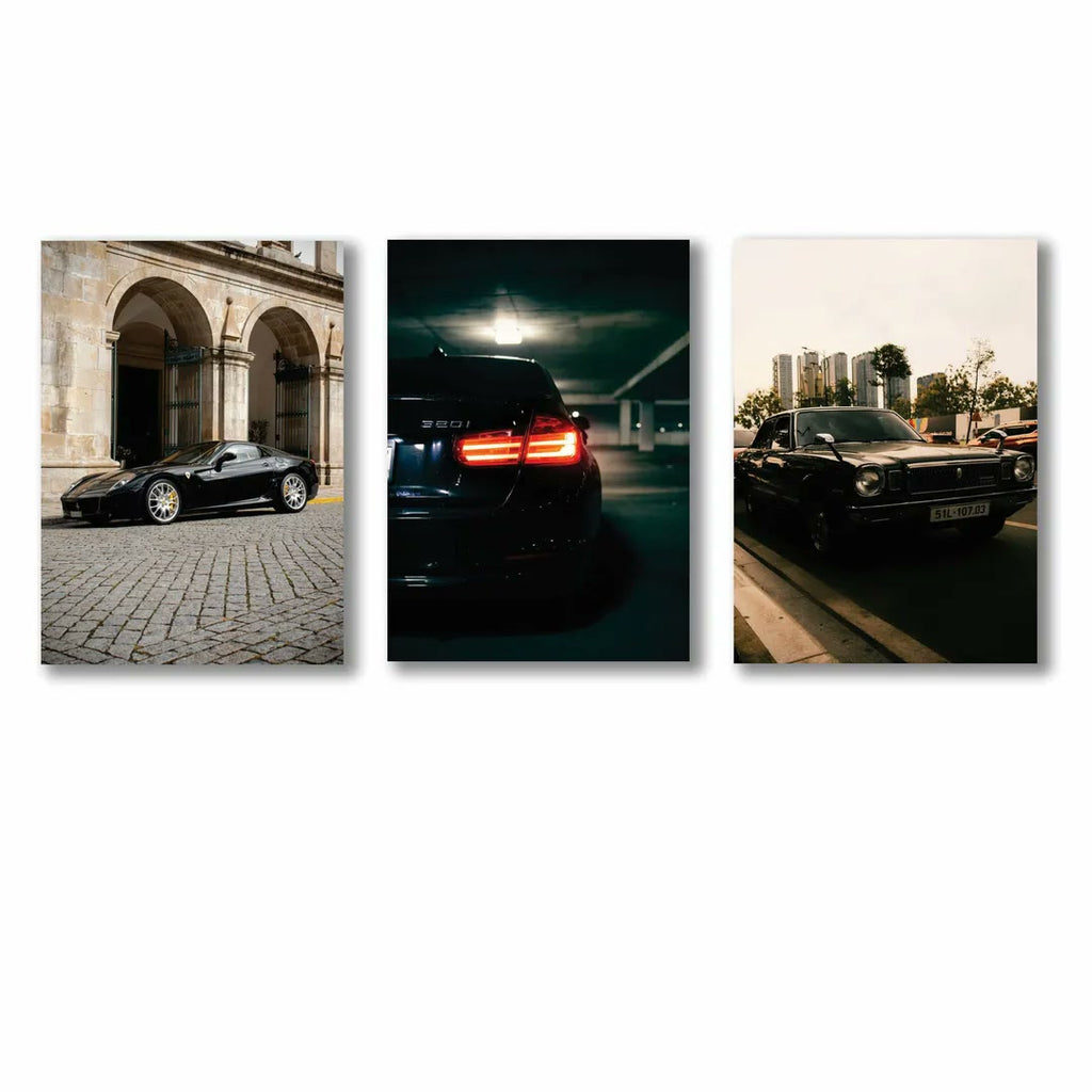 3 Pcs Cars Wall Art Set 8x11 MDF Multicolor