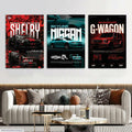 3 Pcs Cars Wall Art 8x11 MDF Multicolor