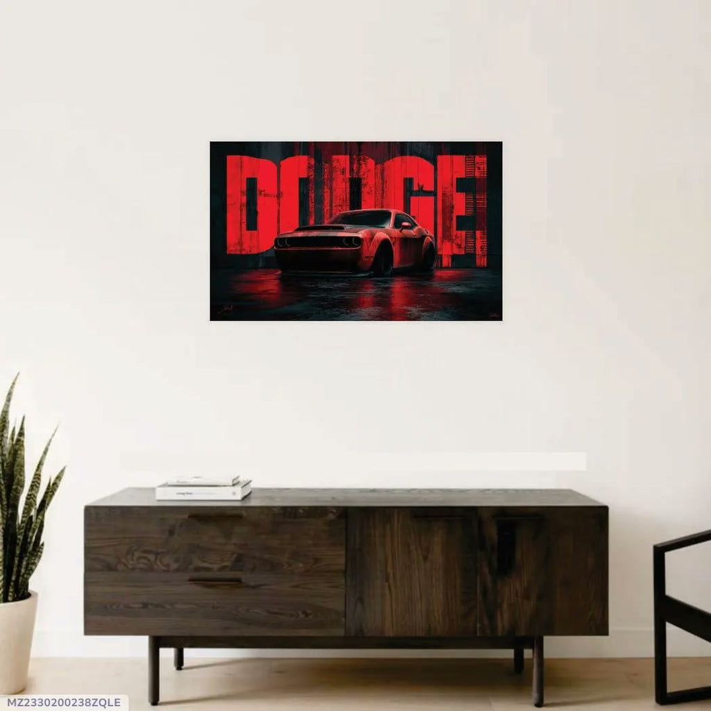 Doge Wall Art 11x16 Inch Red Black Paintings