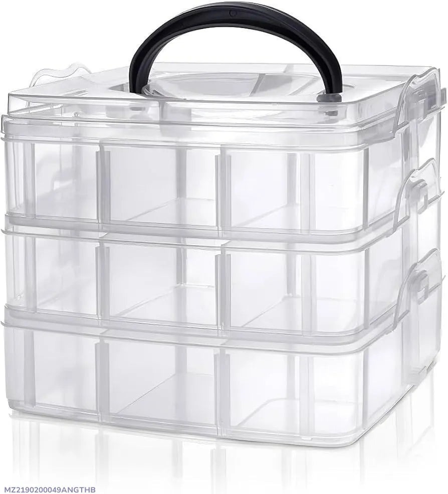 3-Layer Transparent Jewelry and Toy Storage Organizer Box
