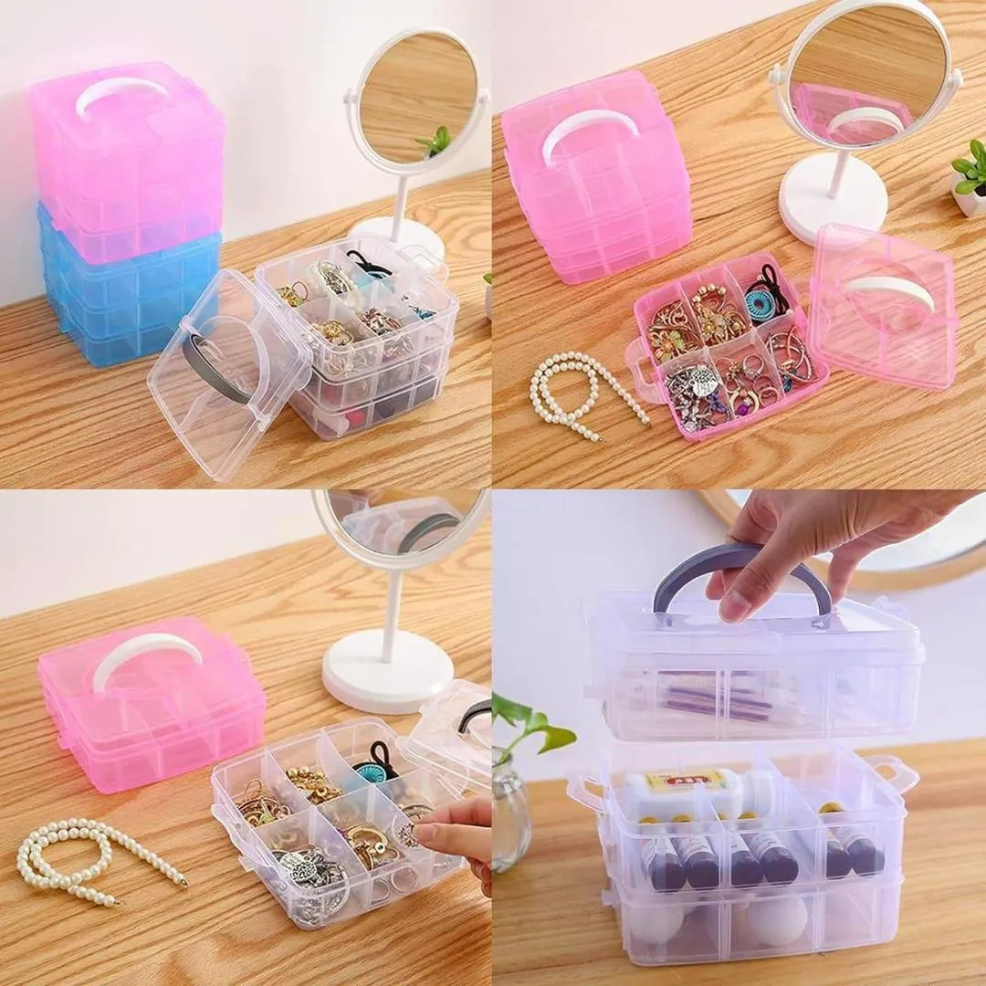 3-Layer Transparent Jewelry and Toy Storage Organizer Box