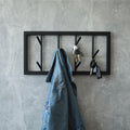 Black Wall-Mounted Iron Clothes Hanger for Small Rooms