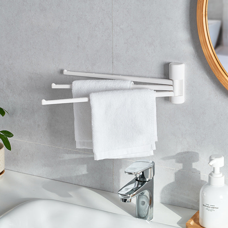 Sleek Wall-Mounted Towel Rack – No Drill, Rotating & Foldable