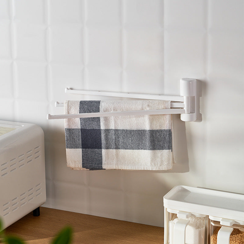 Sleek Wall-Mounted Towel Rack – No Drill, Rotating & Foldable