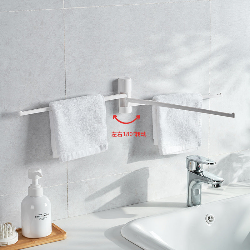 Sleek Wall-Mounted Towel Rack – No Drill, Rotating & Foldable