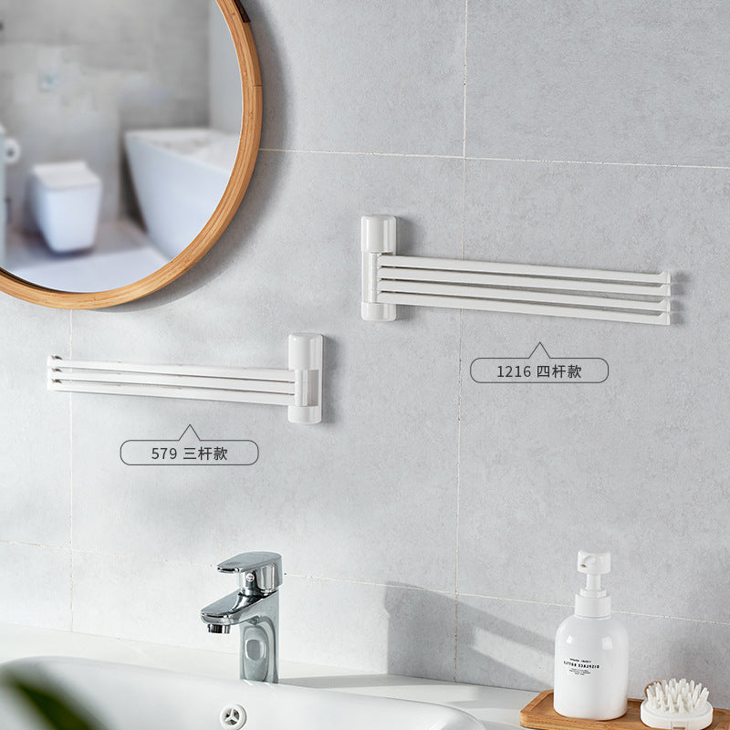 Sleek Wall-Mounted Towel Rack – No Drill, Rotating & Foldable
